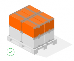 put the container on the pallet to facilitate the forklift unloading