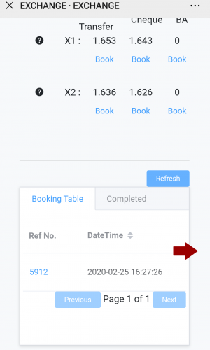 booking table booking table